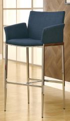 Upholstered Blue Bar Stool - Set of 2 - 120725