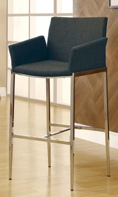 Upholstered Charcoal Bar Stool - Set of 2 - 120727