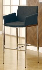 Upholstered Charcoal Bar Stool - Set of 2 - 120727