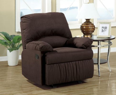 Upholstered Glider Recliner in Chocolate - 600266G