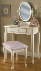 Vanity, Mirror and Bench - Off-White - Powell Furniture - 929-290