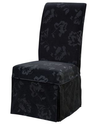 Velvet Tone-on-Tone Floral Black Skirted 
