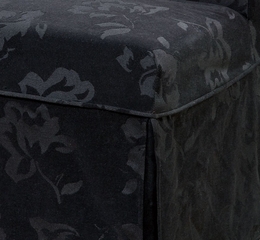 Velvet Tone-on-Tone Floral Black Skirted "Slip Over" (Fits 741-440 Chair) - Powell Furniture - 741-219Z