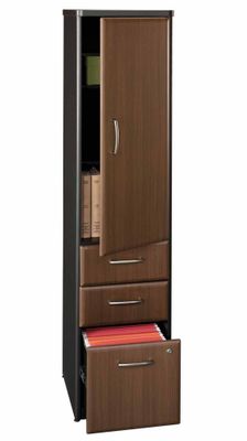 Vertical Locker (Assembled) - Series A Walnut Collection - Bush Office Furniture - WC25575SU