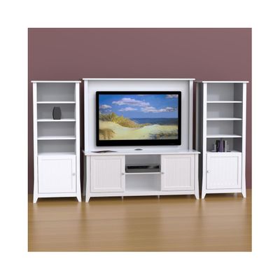 Vice Versa 58'' TV Stand, Wall Panel & 2 Curio Cabinets - Nexera Furniture