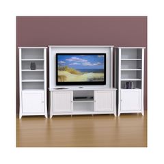Vice Versa 58'' TV Stand, Wall Panel & 2 Curio Cabinets - Nexera Furniture
