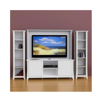 Vice Versa 58'' TV Stand, Wall Panel & 2 Slim Bookcases - Nexera Furniture