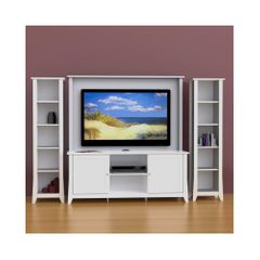 Vice Versa 58'' TV Stand, Wall Panel & 2 Slim Bookcases - Nexera Furniture