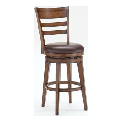 Villagio Dark Chestnut Swivel Ladder Back Stool - Hillsdale