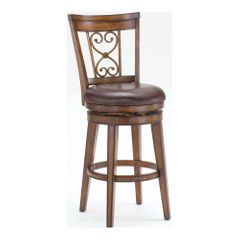 Villagio Dark Chestnut Swivel Scroll Back Stool - Hillsdale