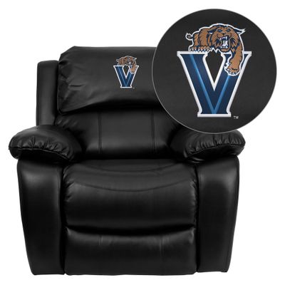 Villanova University Wildcats Embroidered Black Leather Rocker Recliner  - MEN-DA3439-91-BK-40032-EMB-GG