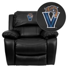 Villanova University Wildcats Embroidered Black Leather Rocker Recliner  - MEN-DA3439-91-BK-40032-EMB-GG