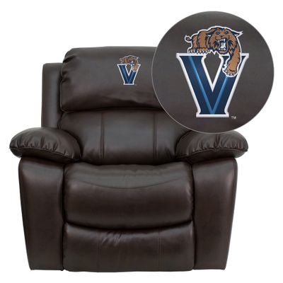 Villanova University Wildcats Embroidered Brown Leather Rocker Recliner  - MEN-DA3439-91-BRN-40032-EMB-GG