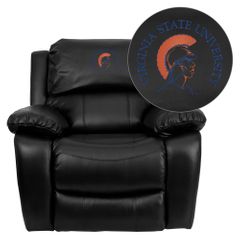 Virginia State University Trojans Embroidered Black Leather Rocker Recliner  - MEN-DA3439-91-BK-41109-EMB-GG