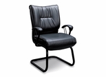Visitor Chair in Black Leather - Coaster