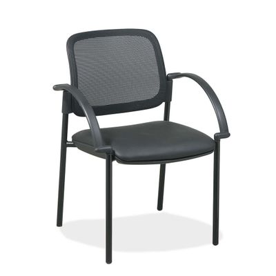 Visitor Chairs - Black Faux Leather Seat - LLR60462