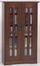 Walnut Mission Style Glass Door Wall Mounted DVD Cabinet - Leslie Dame DVD Storage - M-190W