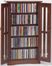 Walnut Mission Style Glass Door Wall Mounted DVD Cabinet - Leslie Dame DVD Storage - M-190W