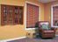 Walnut Mission Style Glass Door Wall Mounted DVD Cabinet - Leslie Dame DVD Storage - M-380W