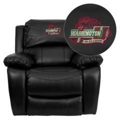 Washington University in St. Louis Bears Embroidered Black Leather Rocker Recliner  - MEN-DA3439-91-BK-45029-EMB-GG