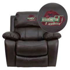 Washington University in St. Louis Bears Embroidered Brown Leather Rocker Recliner  - MEN-DA3439-91-BRN-45029-EMB-GG