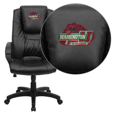 Washington University in St. Louis Bears Leather Office Chair - GO-5301BSPEC-BK-LEA-45029-EMB-GG