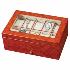 Watch Box in Burlwood Oak - Peyton - Jewelry Boxes by Mele - 0068111