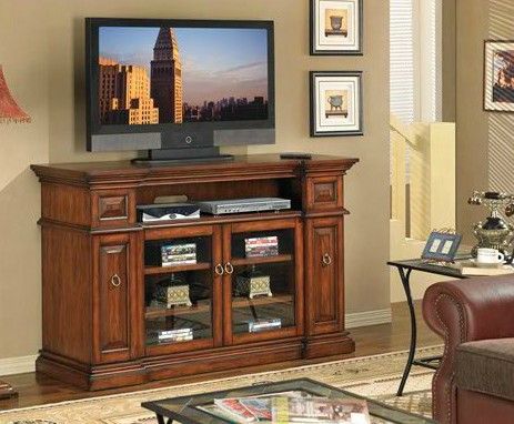 Waverly Media Console in Premium Pecan - Classic Flame - TC60-053-C239