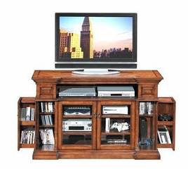 Waverly Media Console in Premium Pecan - Classic Flame - TC60-053-C239