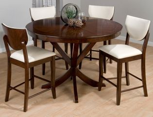 Webber Satin Walnut 5-Piece Counter Height Table & Stool Set - 433-54