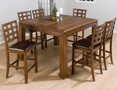 Wenatchee Falls Walnut 7PC Counter Height Table Set  - 737-BS222KD