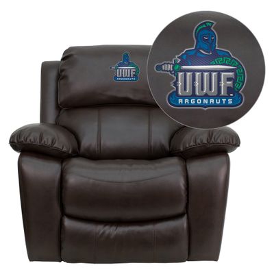 West Florida Argonauts Embroidered Brown Leather Rocker Recliner  - MEN-DA3439-91-BRN-41096-EMB-GG