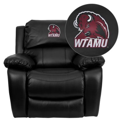West Texas A&M University Buffaloes Embroidered Black Leather Rocker Recliner  - MEN-DA3439-91-BK-41113-EMB-GG