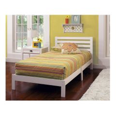 White Aiden Twin Platform Bed - Hillsdale