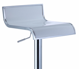 White and Chrome Thin Seat Adjustable Height Bar Stool (Set of 2) - Powell Furniture - 211-890-SET