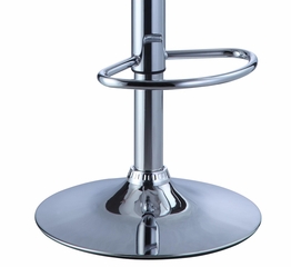 White and Chrome Thin Seat Adjustable Height Bar Stool (Set of 2) - Powell Furniture - 211-890-SET