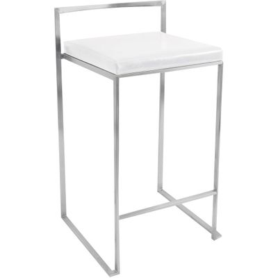 White Fuji Counter Stool - Lumisource