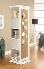 White Swivel Storage Cabinet with Cork Board - 910080