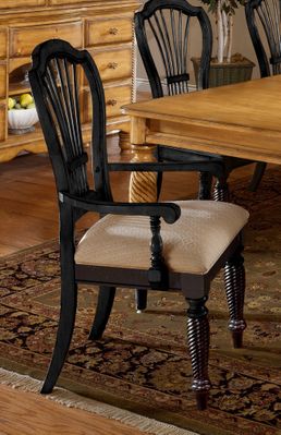 Wilshire Arm Chair in Rubbed Black (Set of 2) - Hillsdale Furniture - 4509-805