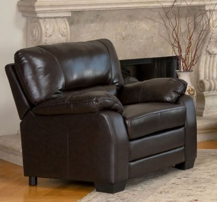 Wilshire Top Grain Leather Armchair - Abbyson Living - CI-1307-BRN-1