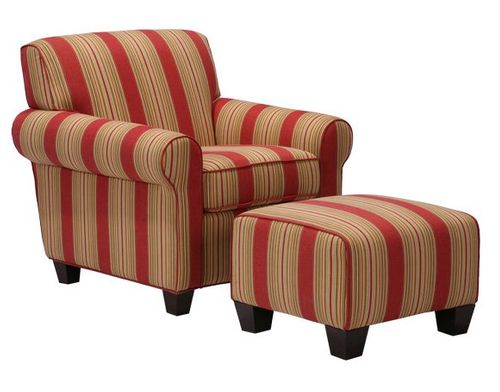 Winnetka Chair and Ottoman in Cabana Crimson - Handy Living - WTK1-CU-EBA47