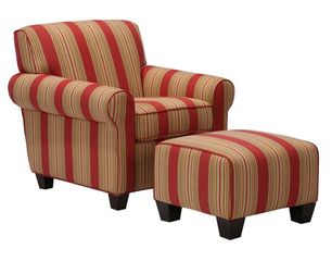 Winnetka Chair and Ottoman in Cabana Crimson - Handy Living - WTK1-CU-EBA47