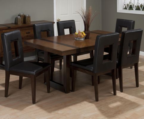 Winnifred 7PC Leg Dining Table Set with Inlay Top - 969-100KD