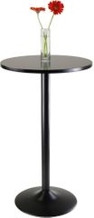 Winsome 39.76" Black Round Pub Table w/ Black Leg & Base