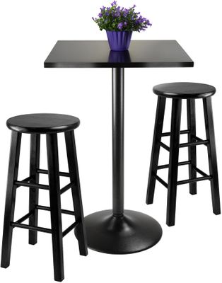 Winsome Obsidian 3-Pc Pub Table with 24