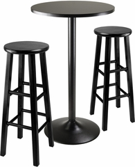 Winsome Obsidian 3-Pc Pub Table with 29" Stools