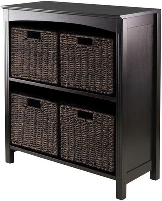 Winsome Trading 5pc Storage 3-Tier Shelf with 4 Small Baskets
