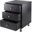 Winsome Wood Daniel Accent Table with Three Drawers, Black Finish