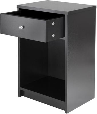 Winsome Wood Squamish Accent Table with One Drawer, Black Finish