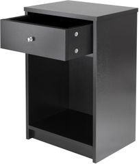 Winsome Wood Squamish Accent Table with One Drawer, Black Finish